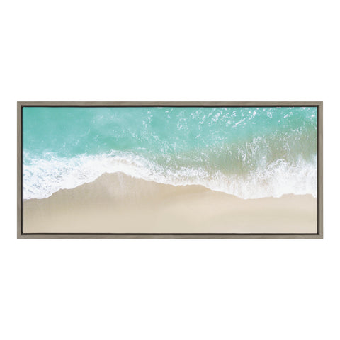 Sylvie Ocean Beach Fantasy Framed Canvas by The Creative Bunch Studio