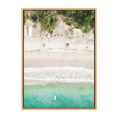 Sylvie Tropical Beach From Above Framed Canvas by Amy Peterson