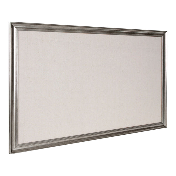 Kate and Laurel Macon Framed Linen Fabric Pinboard, 27x43, Pewter ...