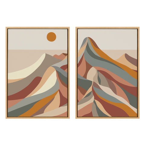 Sylvie Mid Century Modern Mountains Framed Canvas by Rachel Lee of My Dream Wall