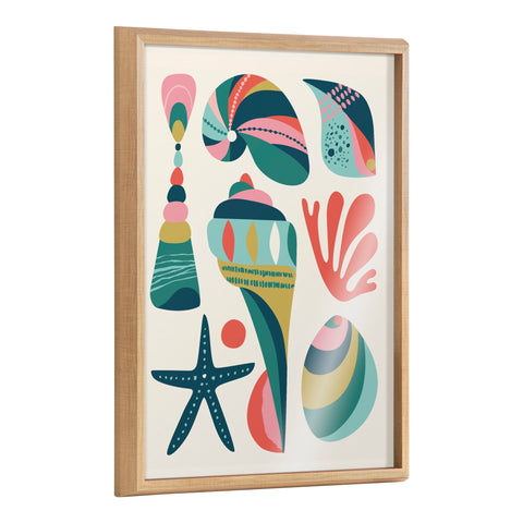 Blake Modern Colorful Seashells Framed Printed Glass by Rachel Lee of My Dream Wall