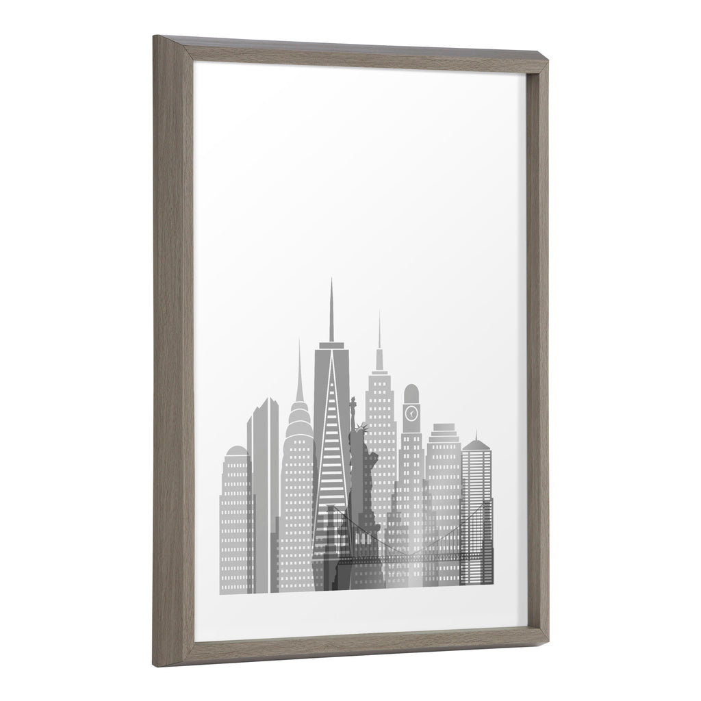 Kate and Laurel Blake New York Cityscape Framed Printed Glass Wall and Dry  Erase Art by Jake Goossen, 18x24 Gray, Decorative Landscape Functional Art  for Wall – kateandlaurel