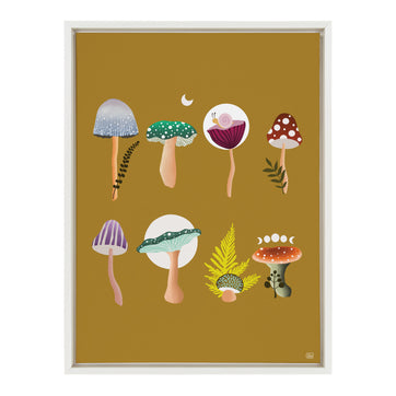 Sylvie Mushroom Garden Framed Canvas by Erika Wynn