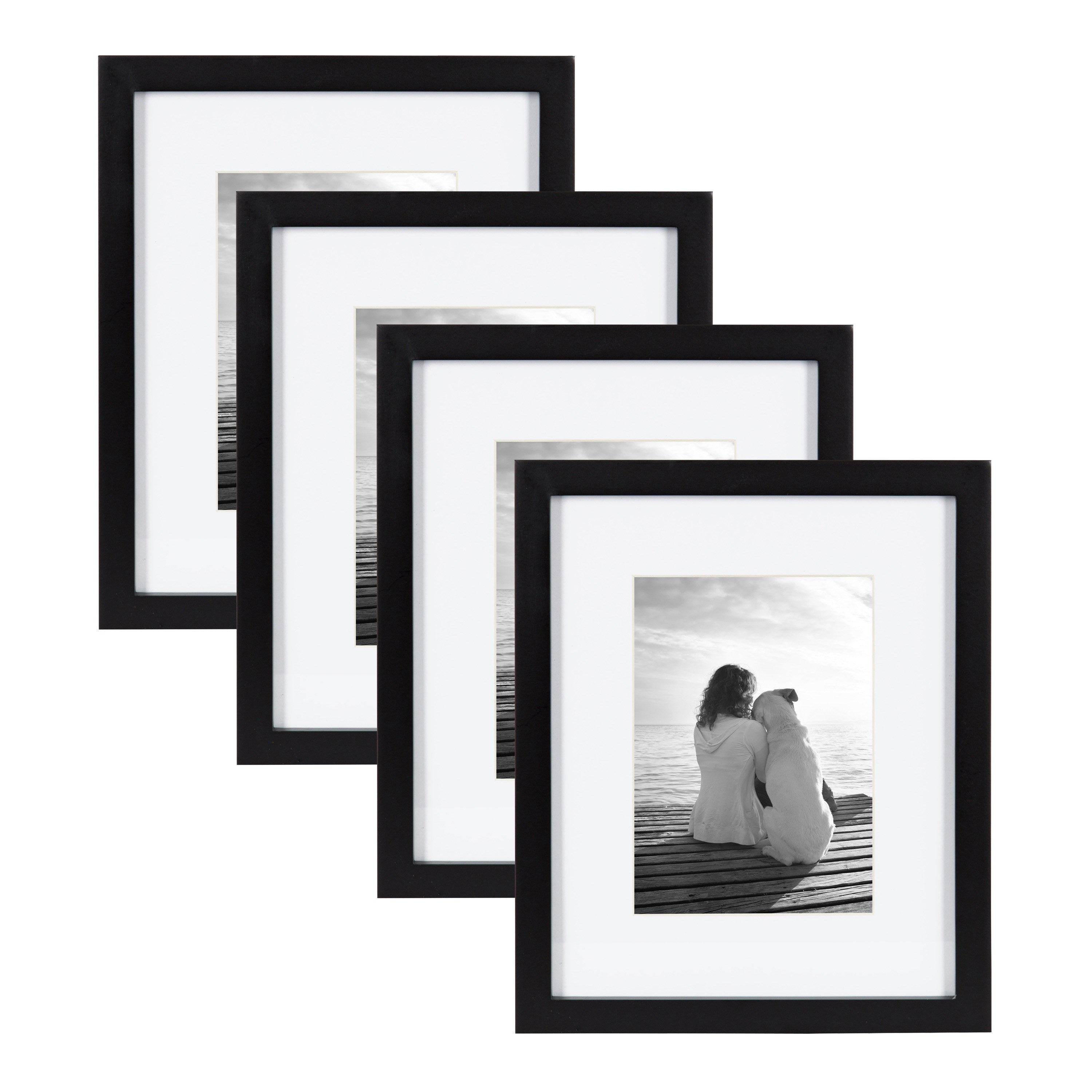 Gallery White Modern Picture Frame with White Mat 8x10 + Reviews