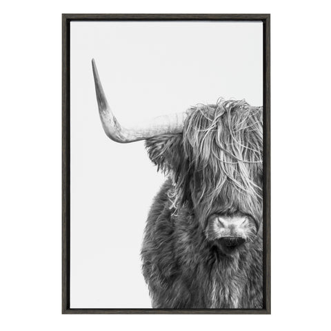 Sylvie Highland Cow Framed Canvas by Amy Peterson Art Studio