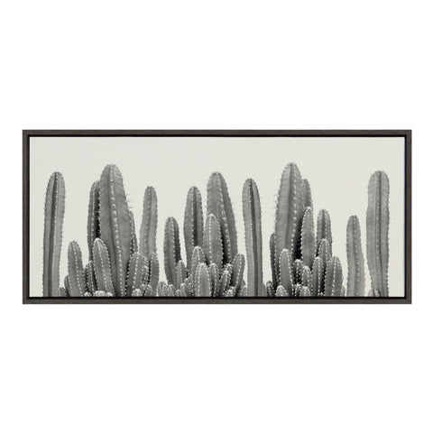 Sylvie Looking Sharp Cactus Garden Framed Canvas by The Creative Bunch Studio