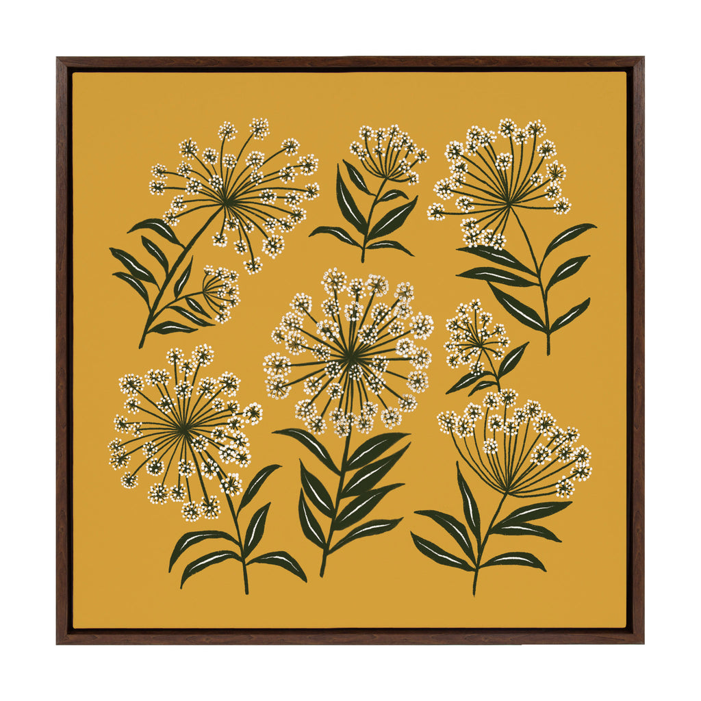 Kate and Laurel Sylvie Angelica Mustard Framed Canvas Wall Art by Maria  Filar, 24x24 Walnut Brown, Decorative Floral Art for Wall – kateandlaurel