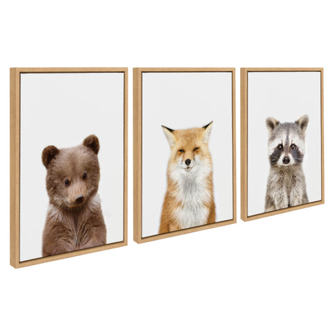 Sylvie Studio Bear, Studio Fox and Studio Raccoon Framed Canvas by Amy Peterson Art Studio