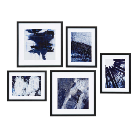 Indigo 5-Piece Framed Art Set