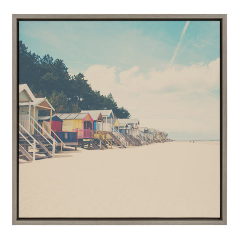 Sylvie Beach Hut 1 Framed Canvas by Laura Evans