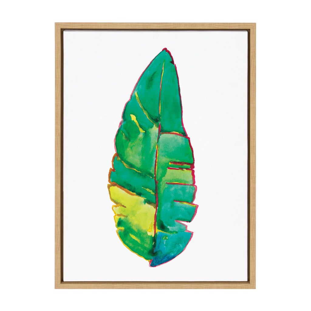 Kate and Laurel Sylvie Banana Leaf Framed Canvas Wall Art by Viola Kreczmer,  18x24 Natural, Decorative Nature Art for Wall – kateandlaurel