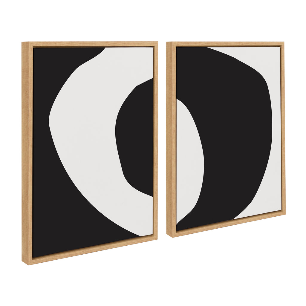 Kate and Laurel Sylvie Minimal Modern Organic Abstraction and Black and  White Framed Canvas Wall Art Set by The Creative Bunch Studio, piece 18x24  Black, Simple Minimalist Art for Wall – kateandlaurel