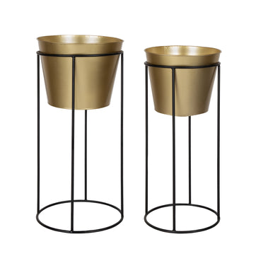 Sheely Metal Planter Stands with Pots