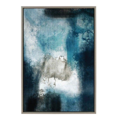 Sylvie Aqua Abstract 2 Framed Canvas by Amy Lighthall