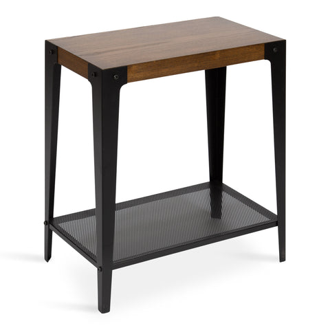 Vexler Wood and Metal Side Table