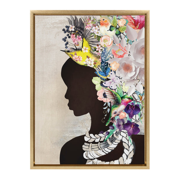 Kate and Laurel Sylvie Natural Woman Framed Canvas Wall Art by Nikki ...