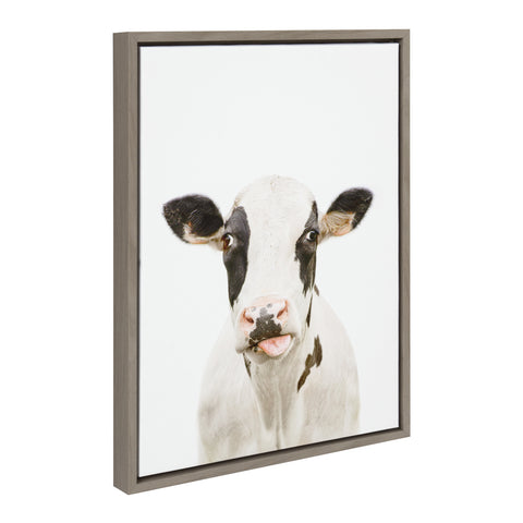 Sylvie Holstein Cow Portrait Framed Canvas by Amy Peterson Art Studio