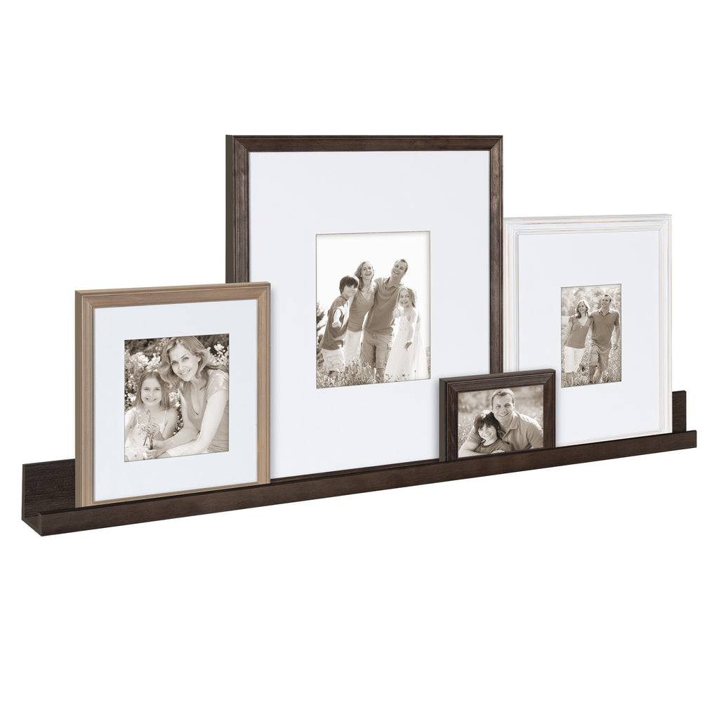 Kate and Laurel Bordeaux Gallery Floating Shelf and Wall Frame Kit, Set of  5, Multiple Coastal Finishes, Assorted Size Frames and Display Shelf –  kateandlaurel