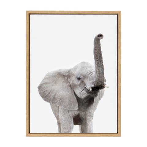 Sylvie Young Elephant Framed Canvas by Amy Peterson