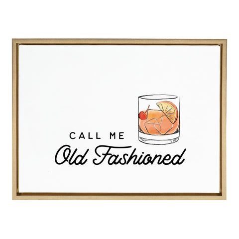 Sylvie Call Me Old Fashioned Framed Canvas by The Creative Bunch Studio