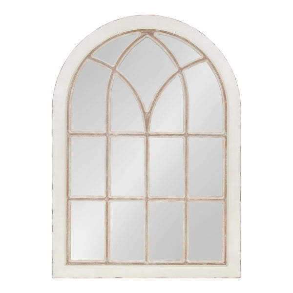 Kate and Laurel NIkoletta Large Classic Wood Windowpane Arch Mirror ...