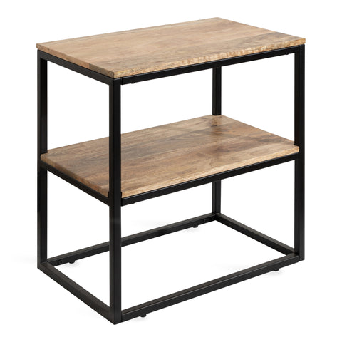 Quarles Wood and Metal Side Table