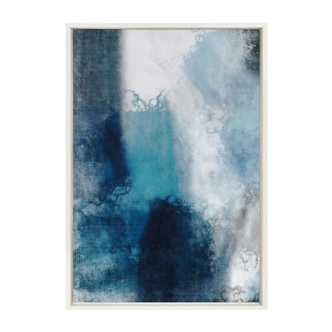 Sylvie Aqua Abstract 1 Framed Canvas by Amy Lighthall