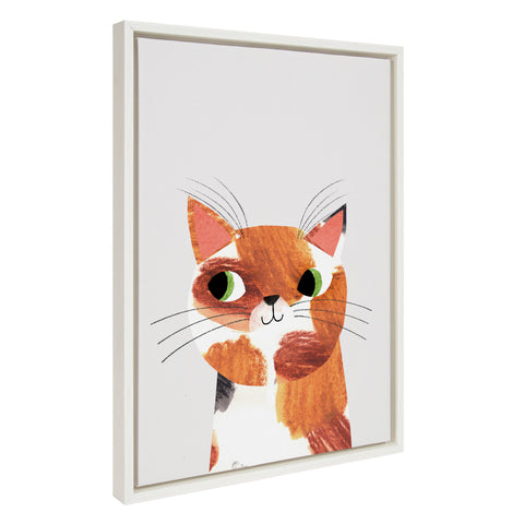 Sylvie Tortie Selfie Cat Framed Canvas by Planet Cat