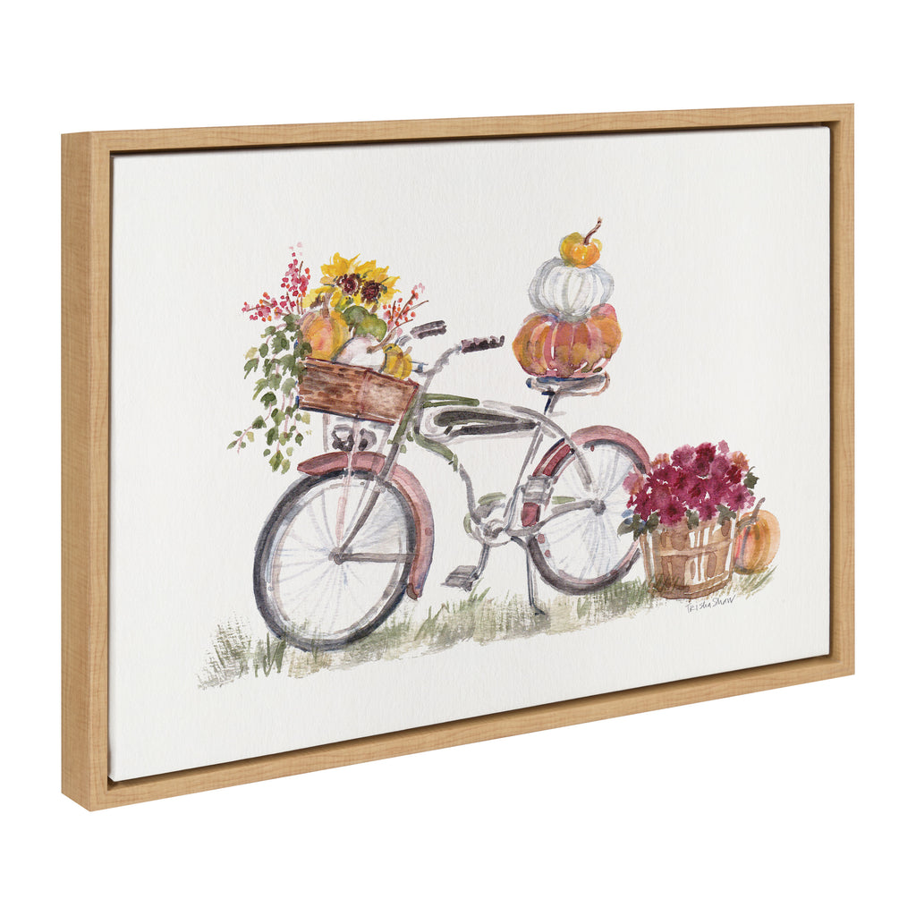Kate and Laurel Sylvie Vintage Bike in Autumn Framed Canvas Wall Art by  Patricia Shaw, 18x24 Natural, Decorative Pumpkin Fall Wall Décor –  kateandlaurel